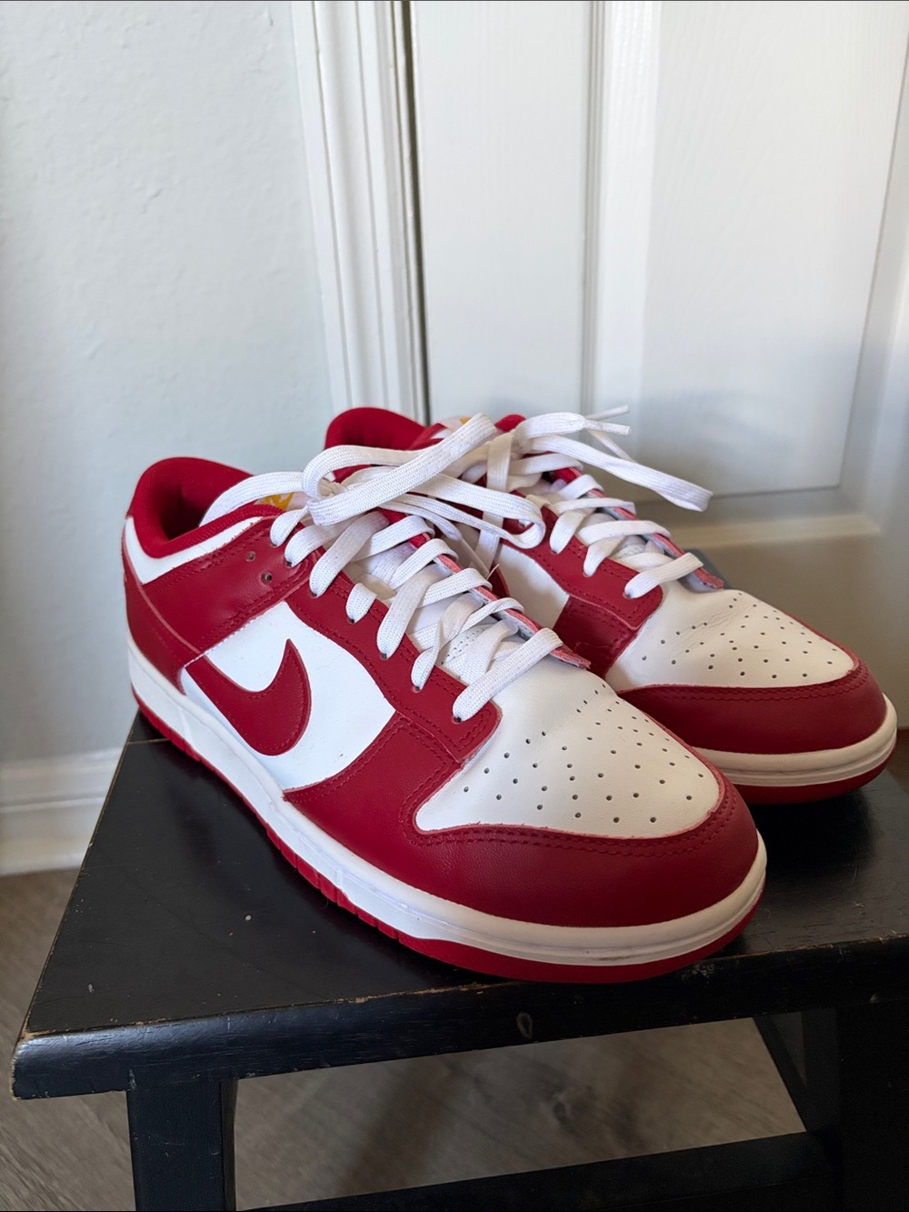 Nike Red and White Low-Top Sneakers